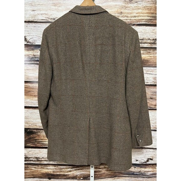 Vintage Brooks Brothers 100% Camel Hair Blazer Houndstooth Suit Jacket 43R - Picture 7 of 14